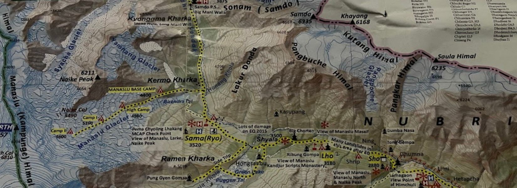 Manaslu Circit trek map